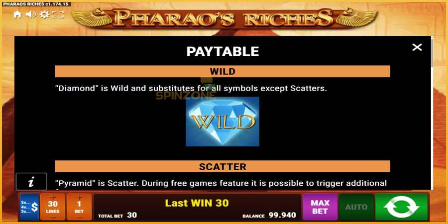 Pharaos Riches màquina de joc per diners, imatge 5