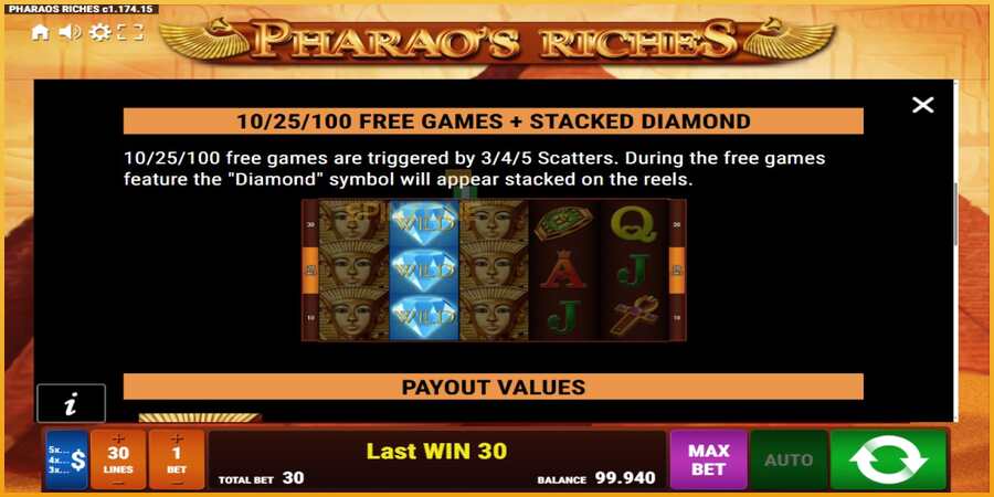 Pharaos Riches màquina de joc per diners, imatge 6