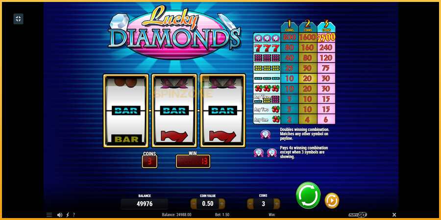 Lucky Diamonds màquina de joc per diners, imatge 2