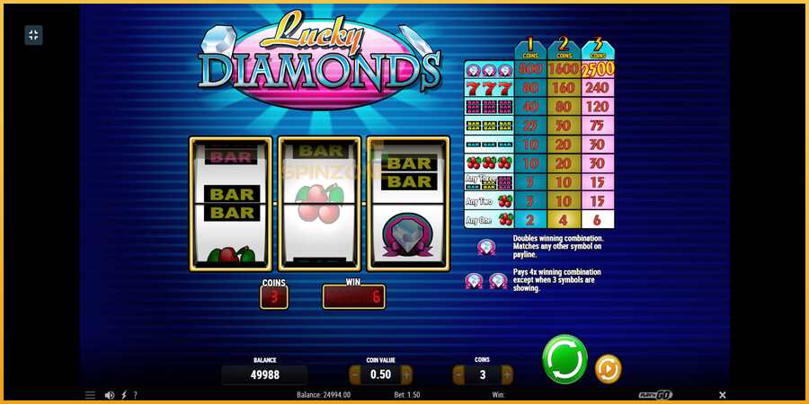 Lucky Diamonds màquina de joc per diners, imatge 3