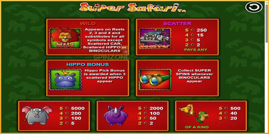 Super Safari màquina de joc per diners, imatge 3