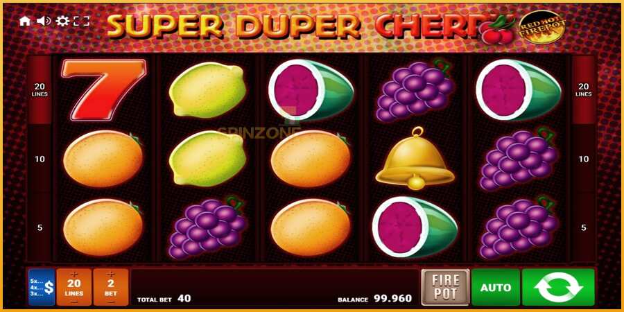 Super Duper Cherry Red Hot Firepot màquina de joc per diners, imatge 1