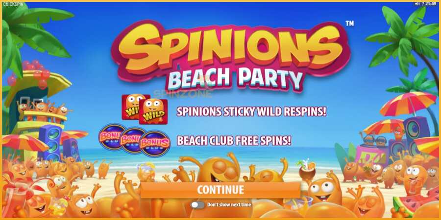 Spinions Beach Party màquina de joc per diners, imatge 1