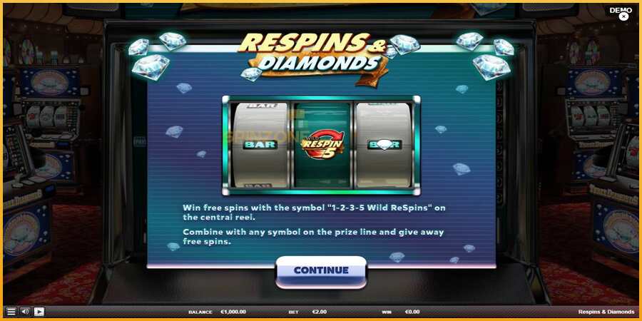 Respins Diamonds màquina de joc per diners, imatge 1