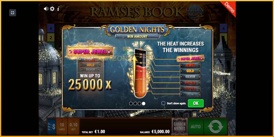 Ramses Book Golden Nights màquina de joc per diners, imatge 1