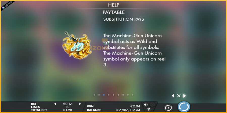 Machine Gun Unicorn màquina de joc per diners, imatge 3