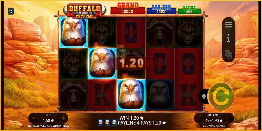 Buffalo Hold and Win Extreme màquina de joc per diners, imatge 3