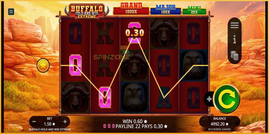 Buffalo Hold and Win Extreme màquina de joc per diners, imatge 4