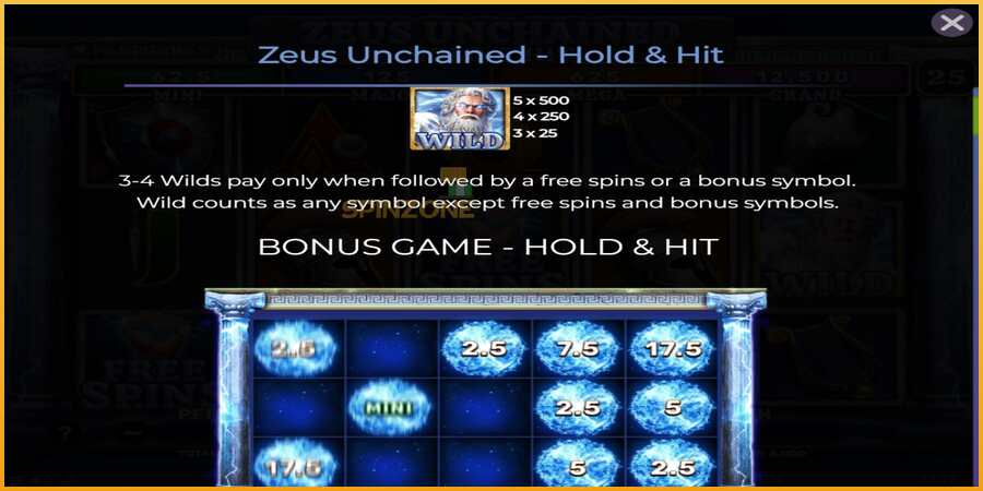 Zeus Unchained - Hold & Hit màquina de joc per diners, imatge 4