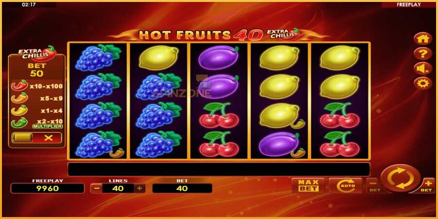 Hot Fruits 40 Extra Chillis màquina de joc per diners, imatge 2