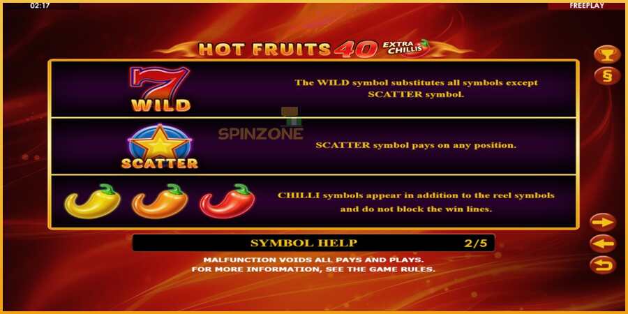 Hot Fruits 40 Extra Chillis màquina de joc per diners, imatge 5