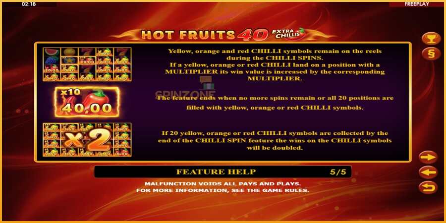 Hot Fruits 40 Extra Chillis màquina de joc per diners, imatge 6