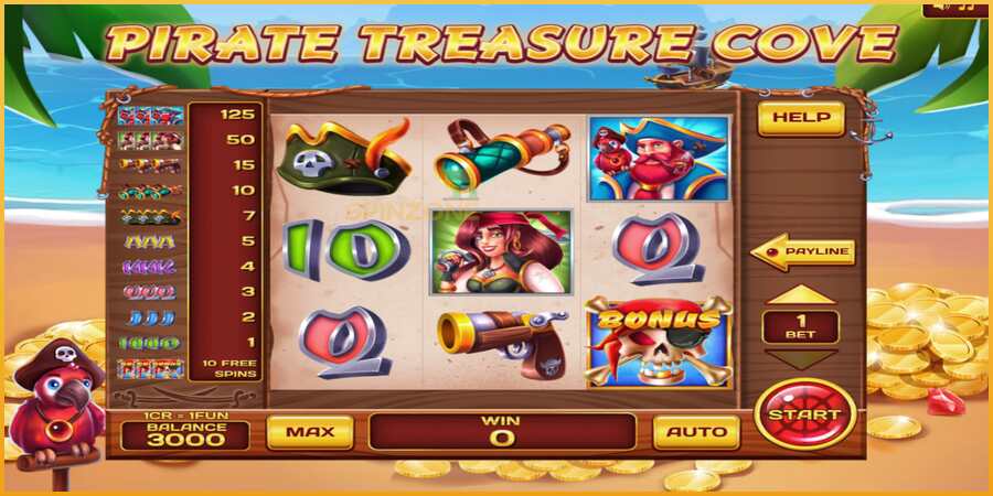 Pirate Treasure Cove 3x3 màquina de joc per diners, imatge 1