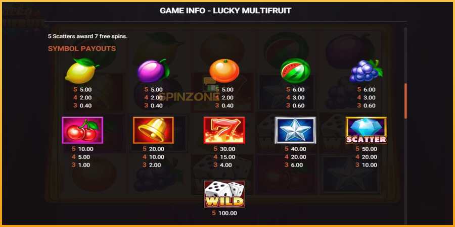 Lucky Multifruit màquina de joc per diners, imatge 3