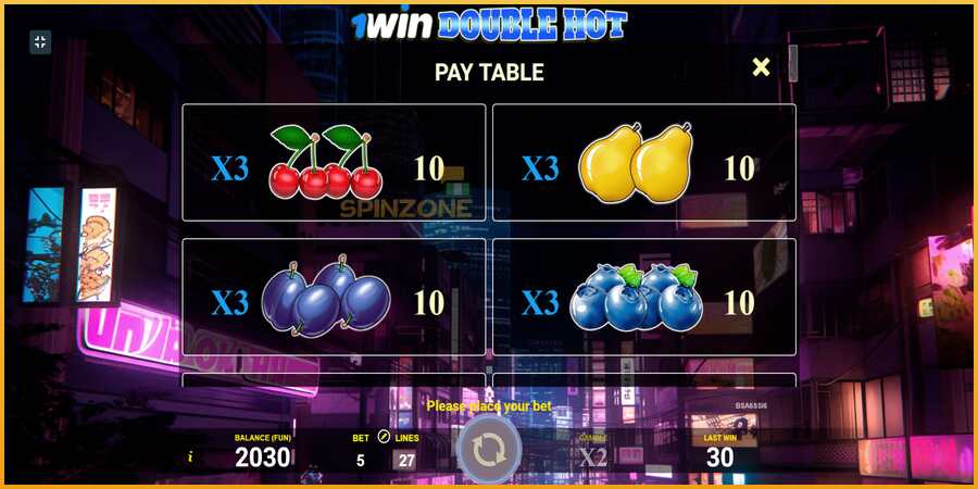 1win Double Hot màquina de joc per diners, imatge 6