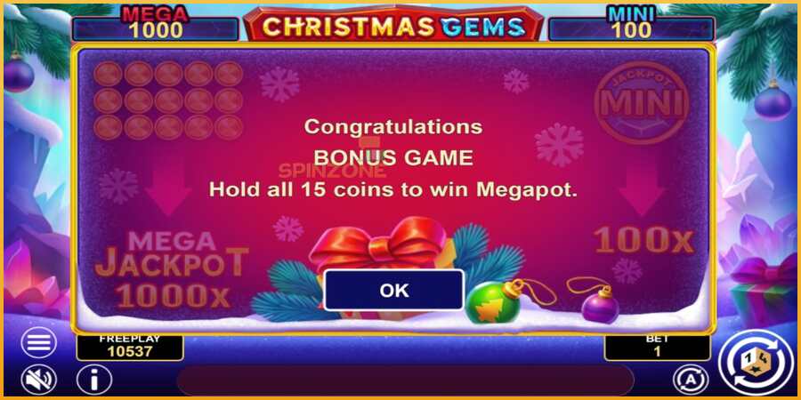 Christmas Gems Hold & Win màquina de joc per diners, imatge 6