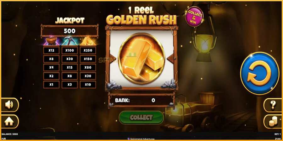 1 Reel Golden Rush màquina de joc per diners, imatge 2