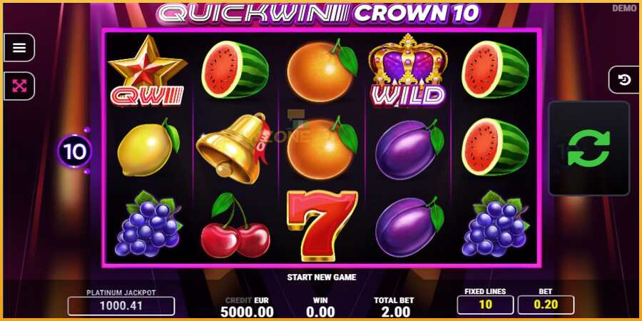 Quick Win Crown 10 màquina de joc per diners, imatge 1