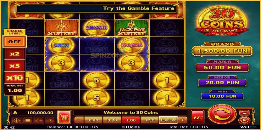 30 Coins Halloween Jackpots màquina de joc per diners, imatge 1