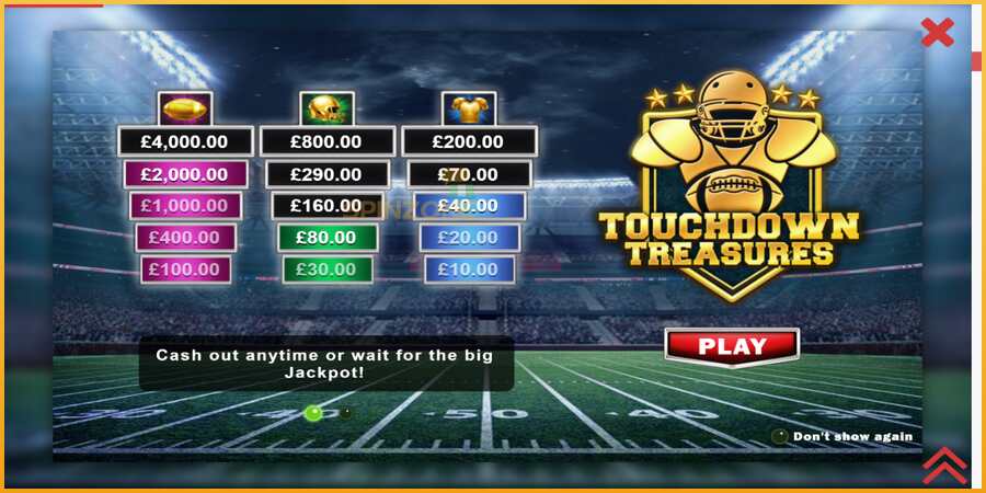 Touchdown Treasures màquina de joc per diners, imatge 1