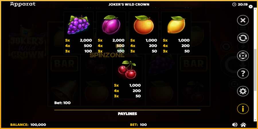 Jokers Wild Crown Diamond Treasures màquina de joc per diners, imatge 6