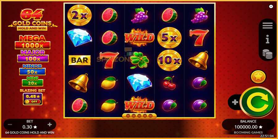 64 Gold Coins Hold and Win màquina de joc per diners, imatge 1