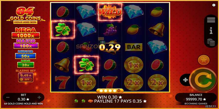 64 Gold Coins Hold and Win màquina de joc per diners, imatge 2