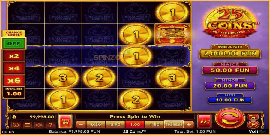 25 Coins Halloween Jackpots màquina de joc per diners, imatge 2