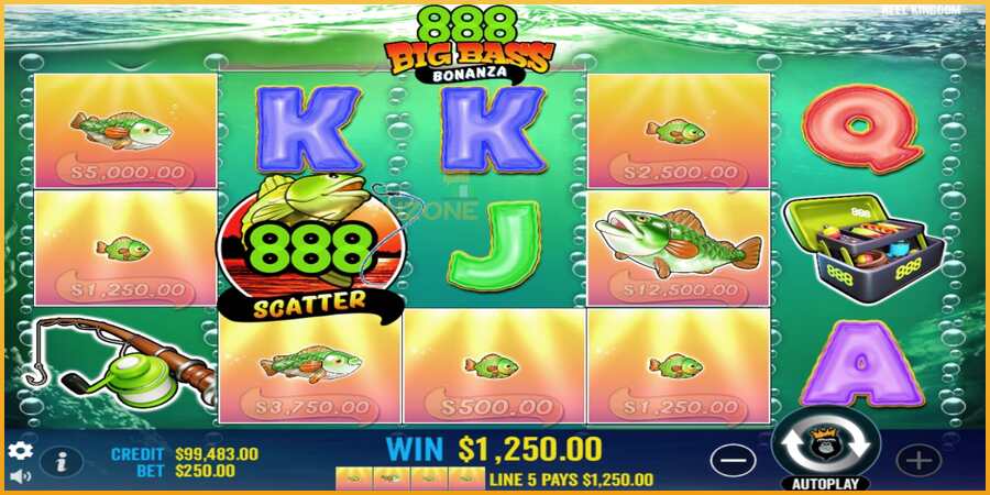 888 Big Bass Bonanza màquina de joc per diners, imatge 3