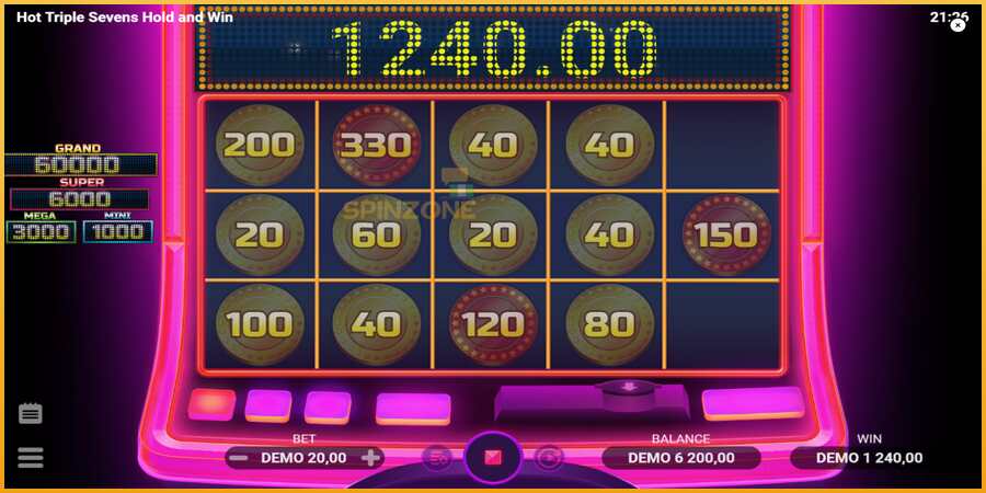 Hot Triple Sevens Hold & Win màquina de joc per diners, imatge 4