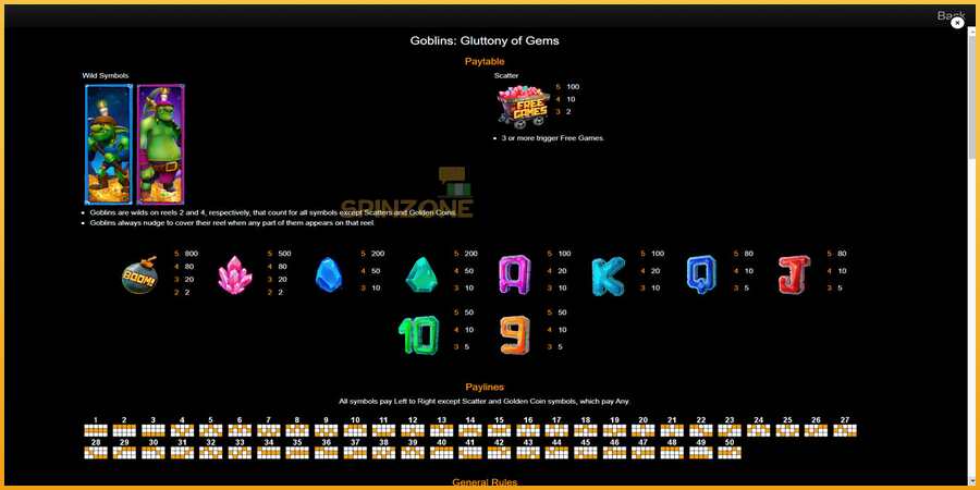 Goblins Gluttony of Gems màquina de joc per diners, imatge 7