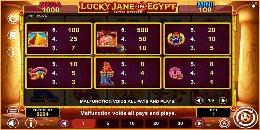 Lucky Jane in Egypt Win Spins màquina de joc per diners, imatge 6