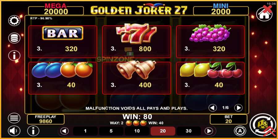 Golden Joker 27 Hold & Win màquina de joc per diners, imatge 5