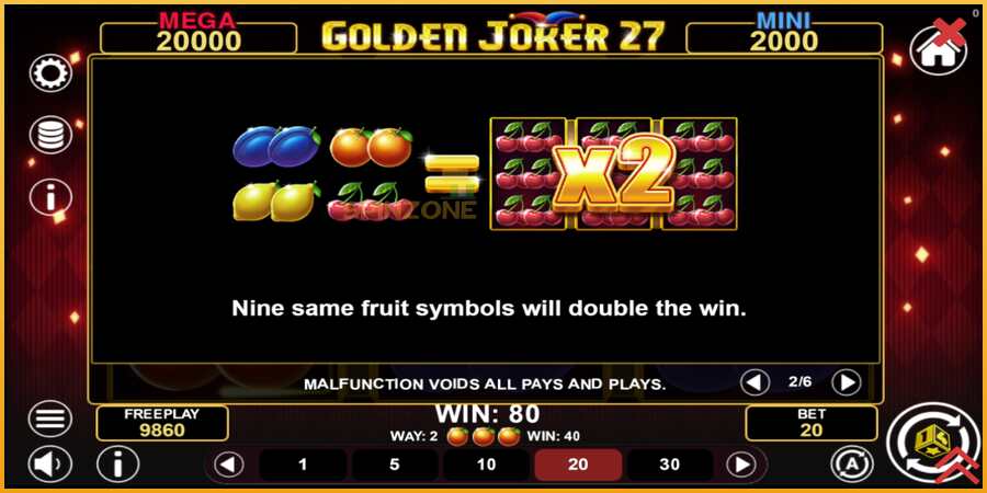 Golden Joker 27 Hold & Win màquina de joc per diners, imatge 6