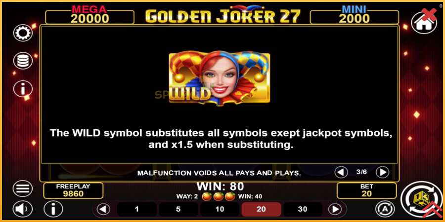 Golden Joker 27 Hold & Win màquina de joc per diners, imatge 7