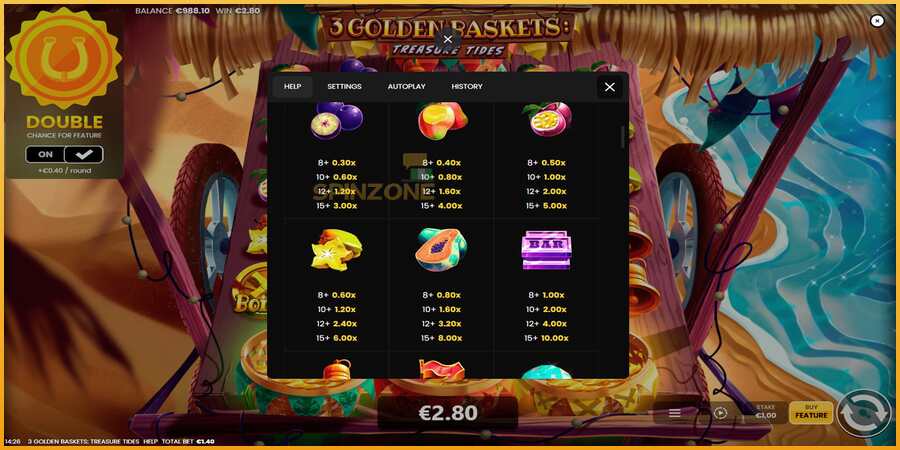 3 Golden Baskets: Treasure Tides màquina de joc per diners, imatge 7